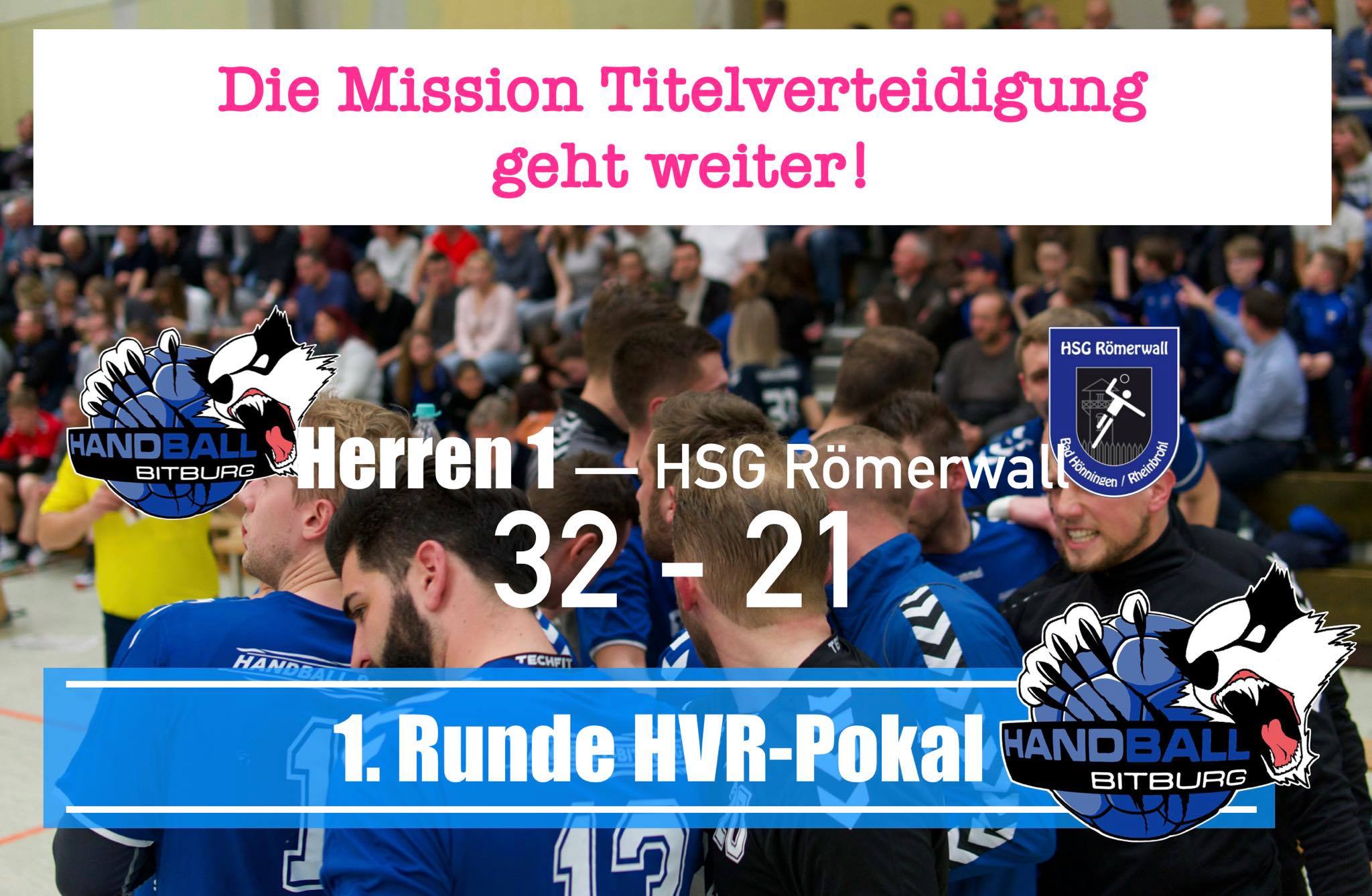 1. Herren Mannschaft gewinnt in der 1. Runde des HVR-Pokal