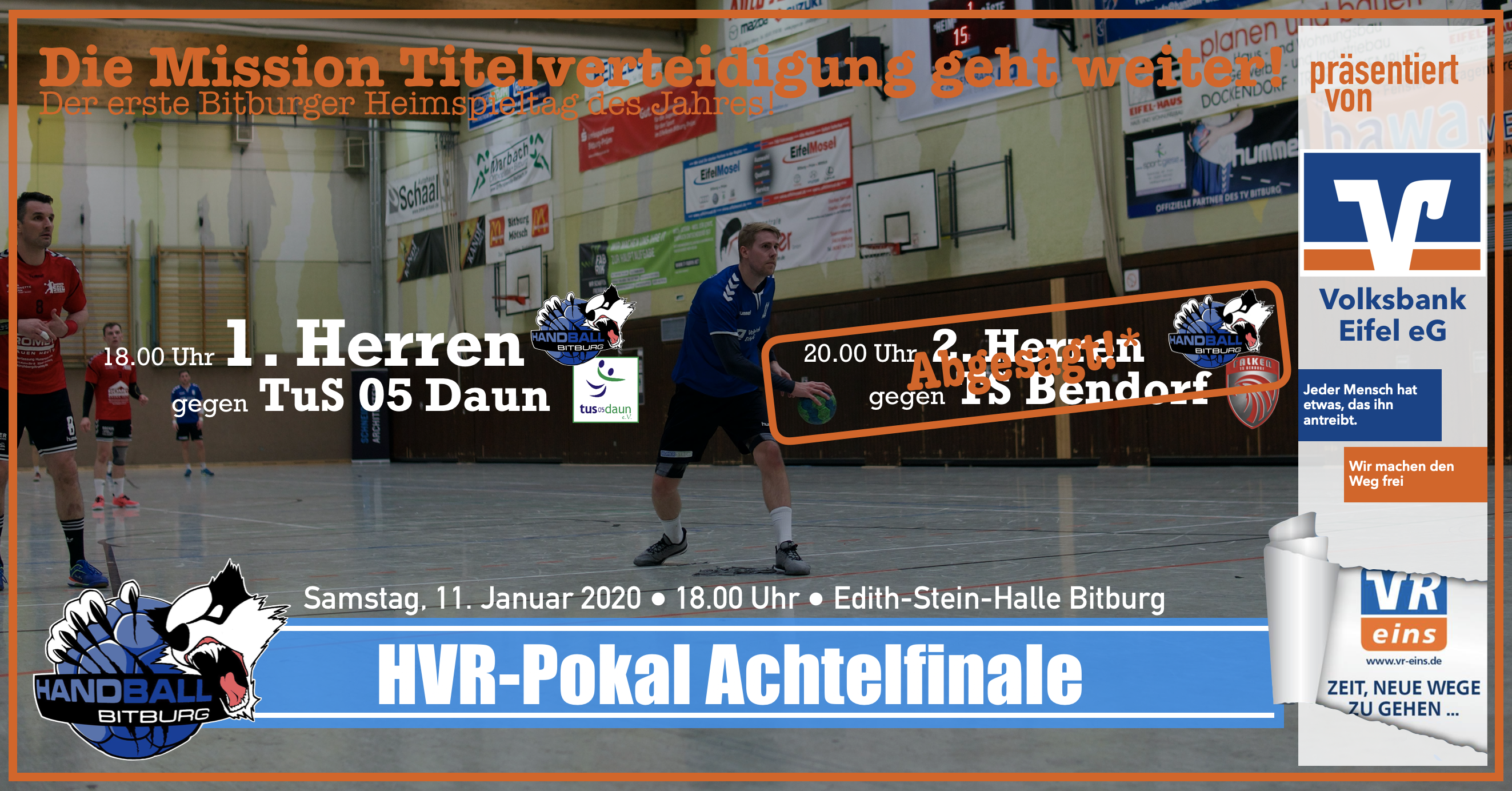 Der Vorbericht zum HVR-Pokal-Achtelfinale – präsentiert von der Volksbank Eifel