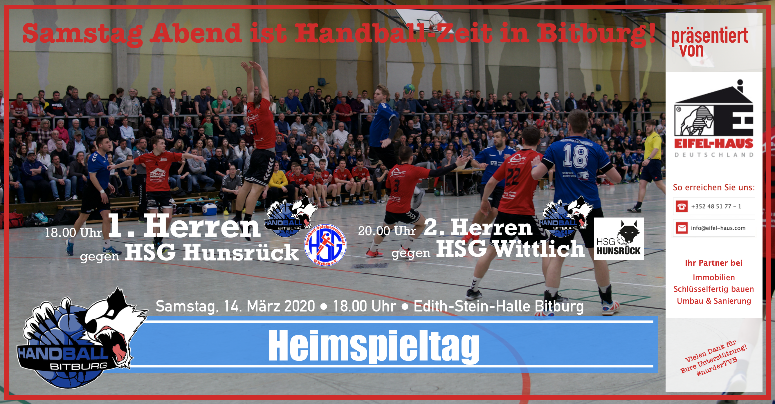 Eifelhaus-Heimspieltag: 1. Herren gegen HSG Hunsrück