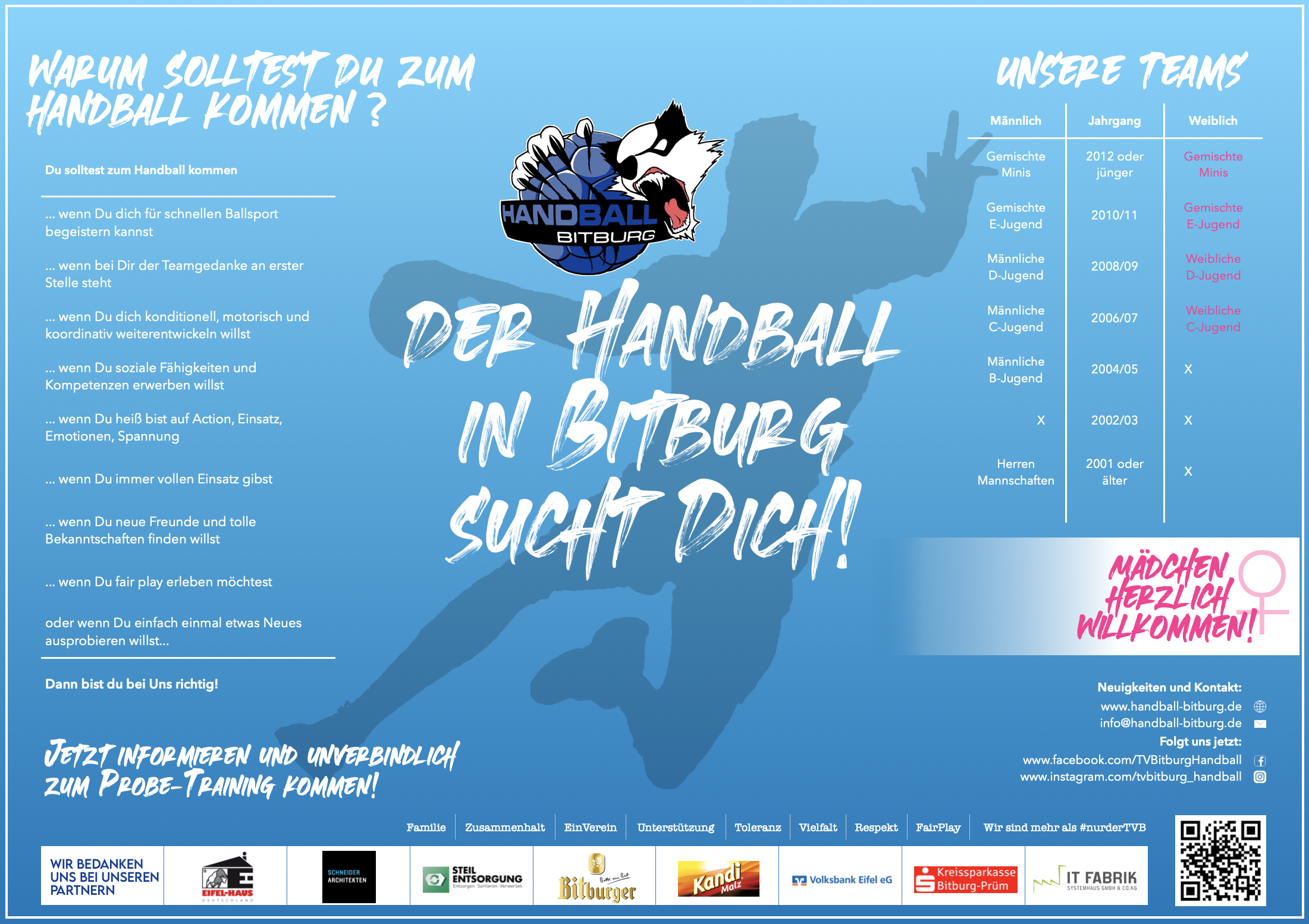 Der Handball in Bitburg sucht Dich!