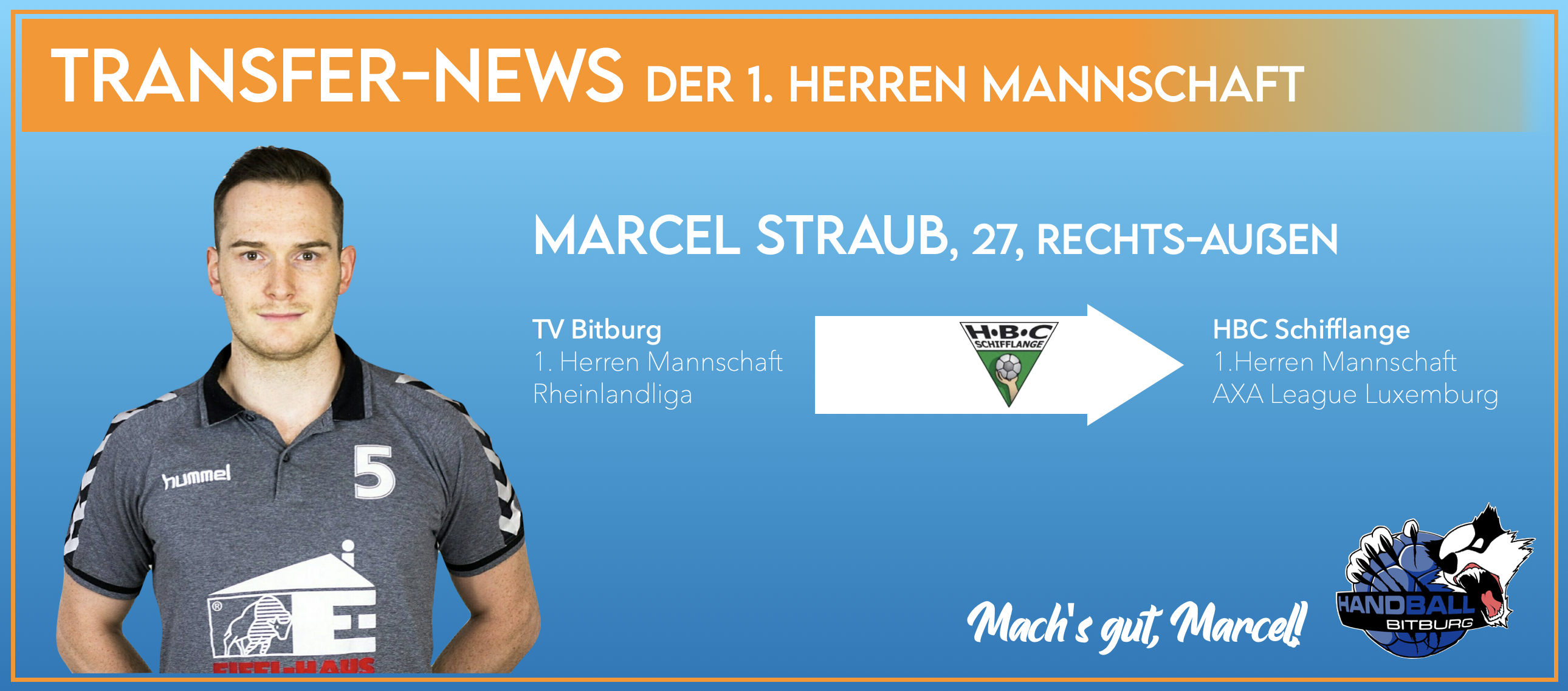 Marcel Straub verlässt den TV Bitburg