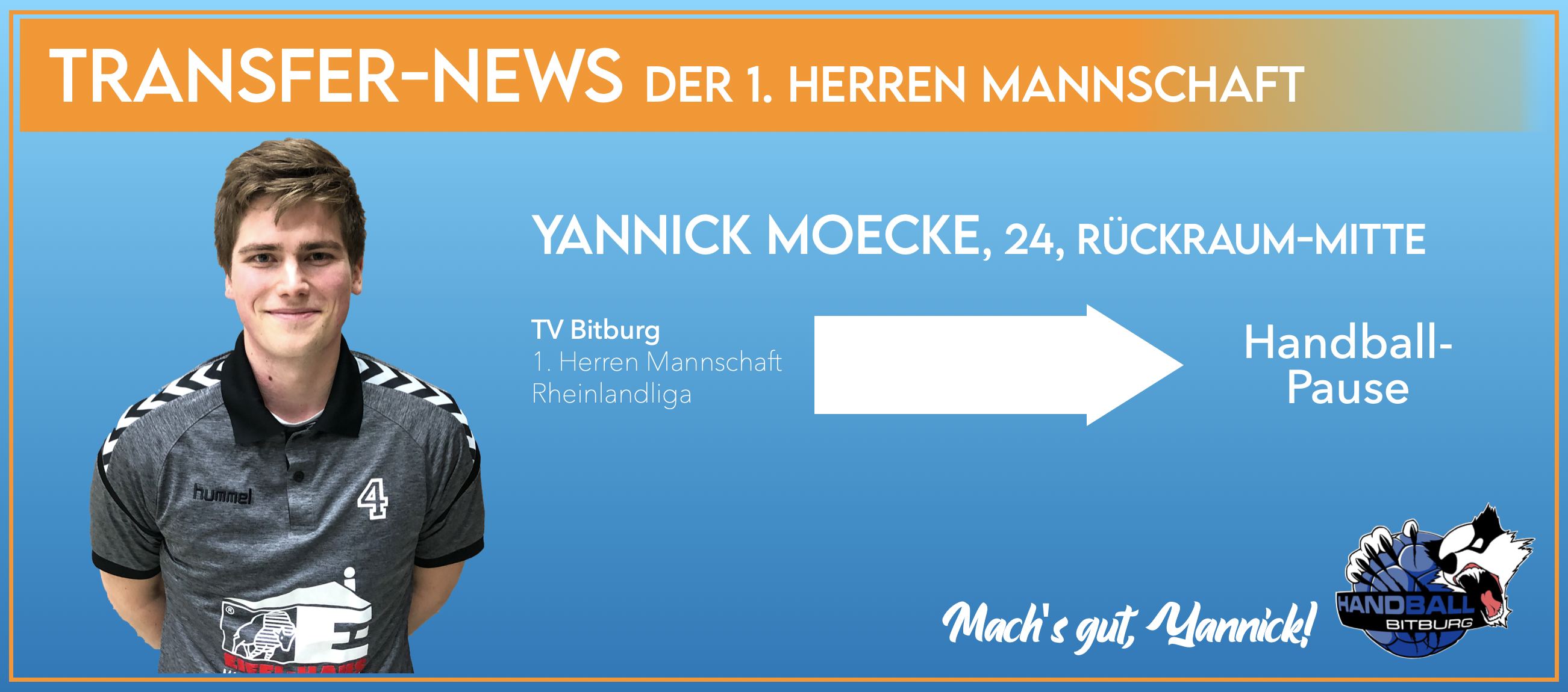 Yannick Moecke verlässt den TV Bitburg