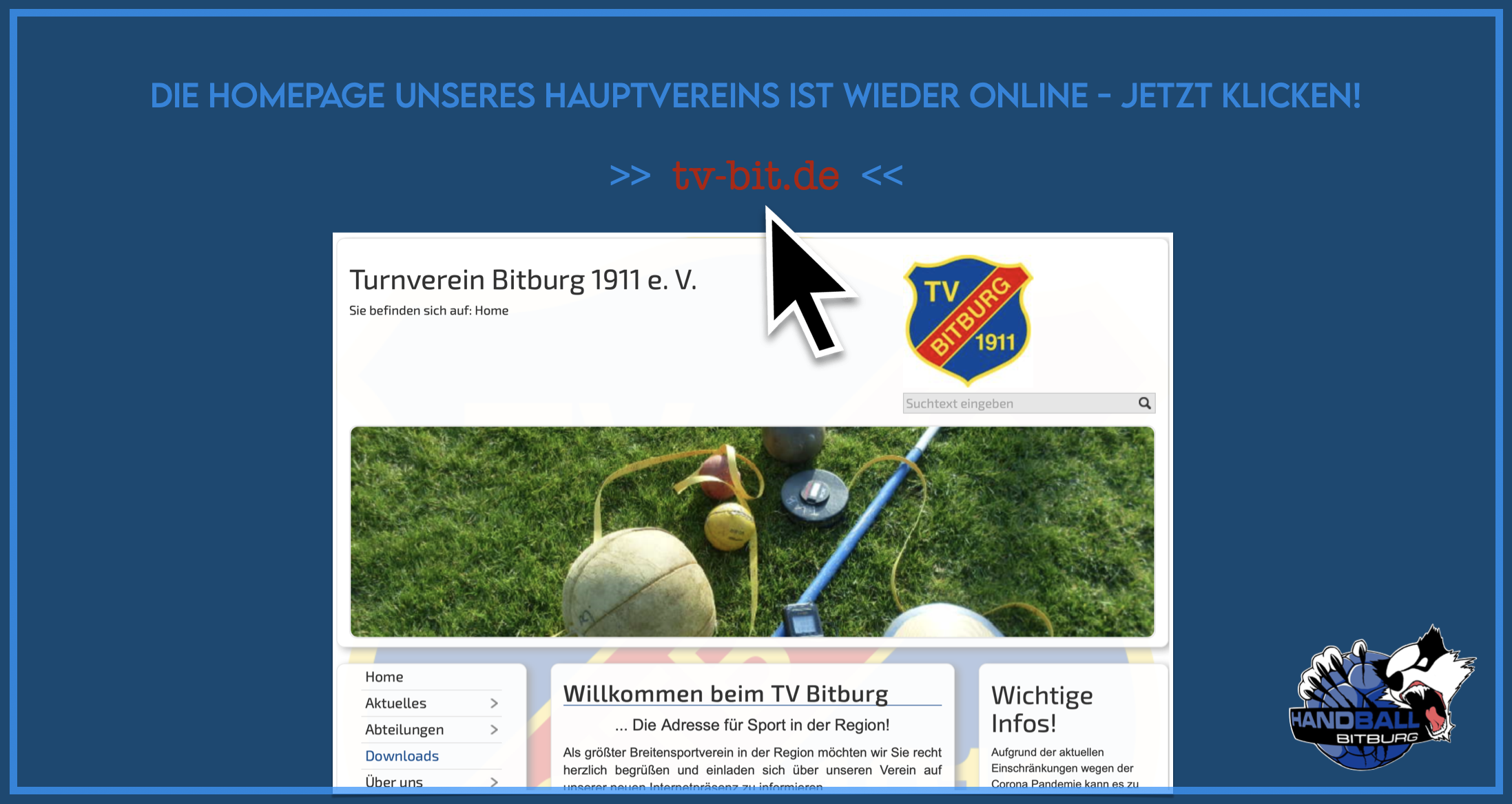 Die Homepage unseres Hauptvereins ist wieder online