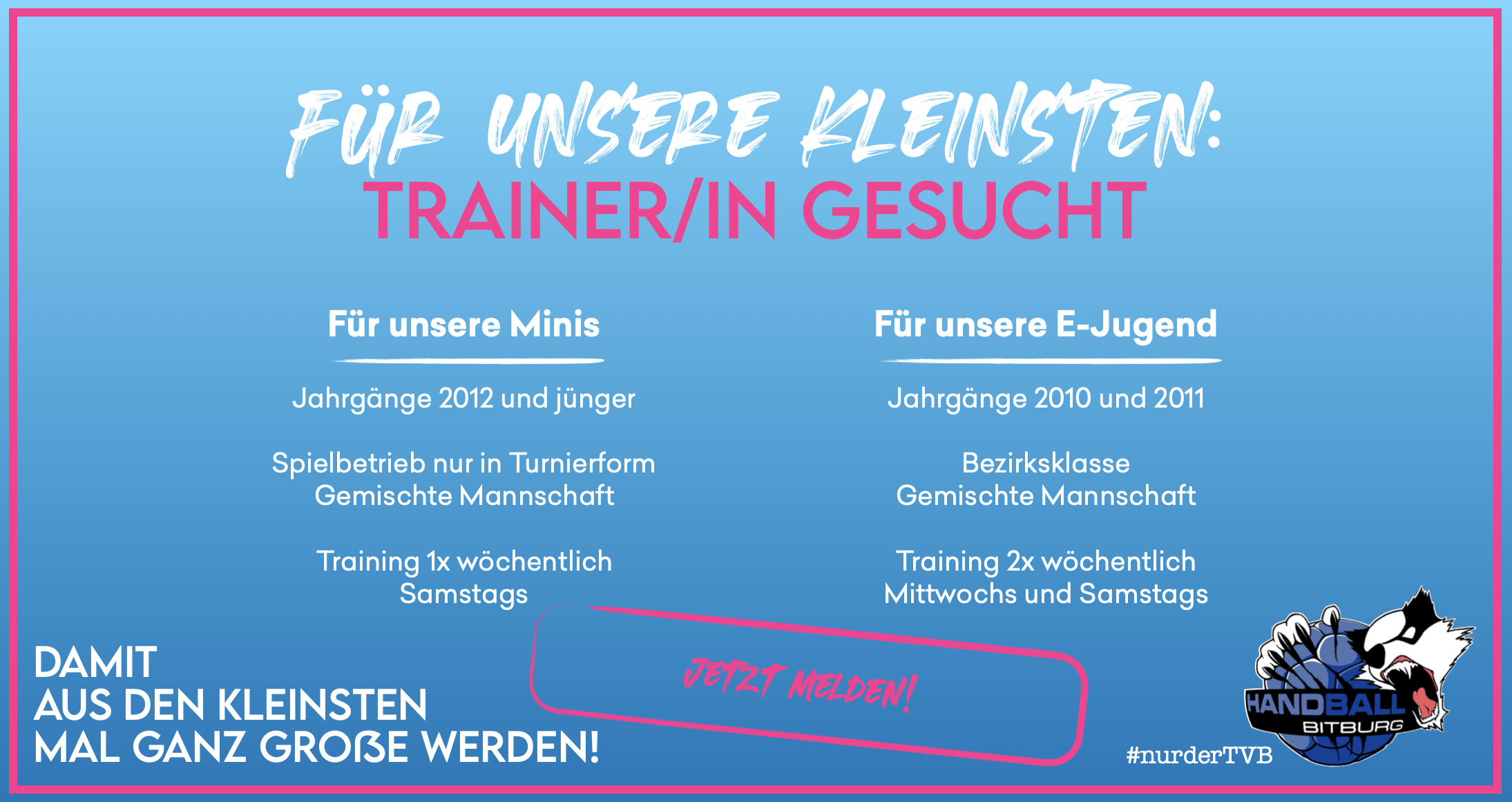 Trainer/in gesucht für unsere Minis und E-Jugend