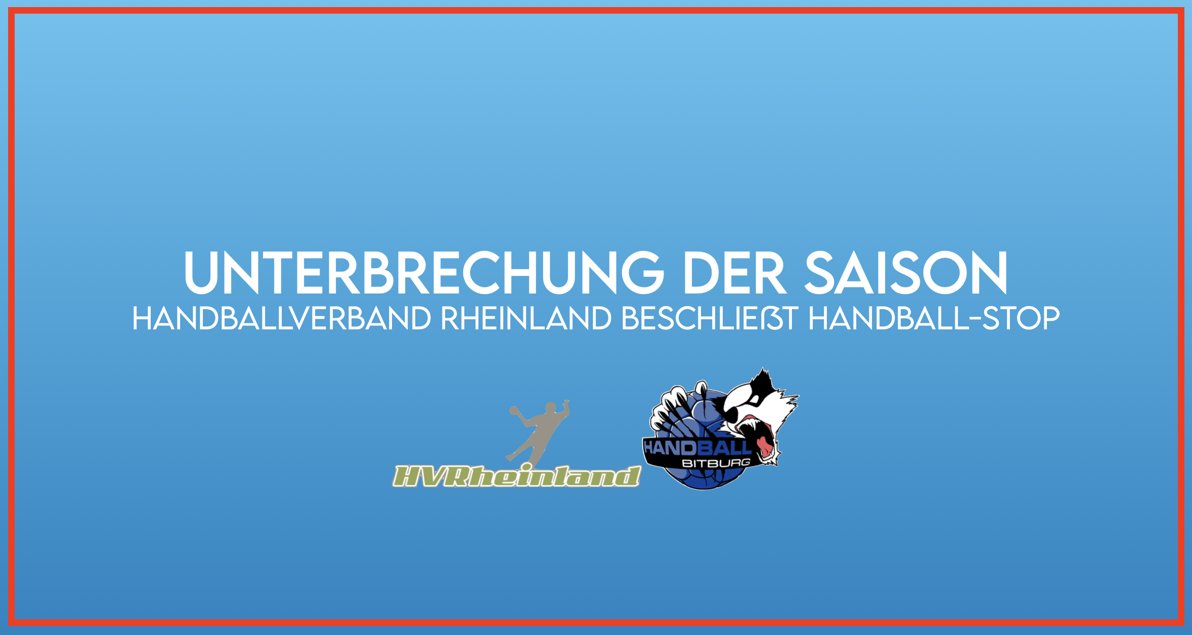 HVR unterbricht die Handball-Saison