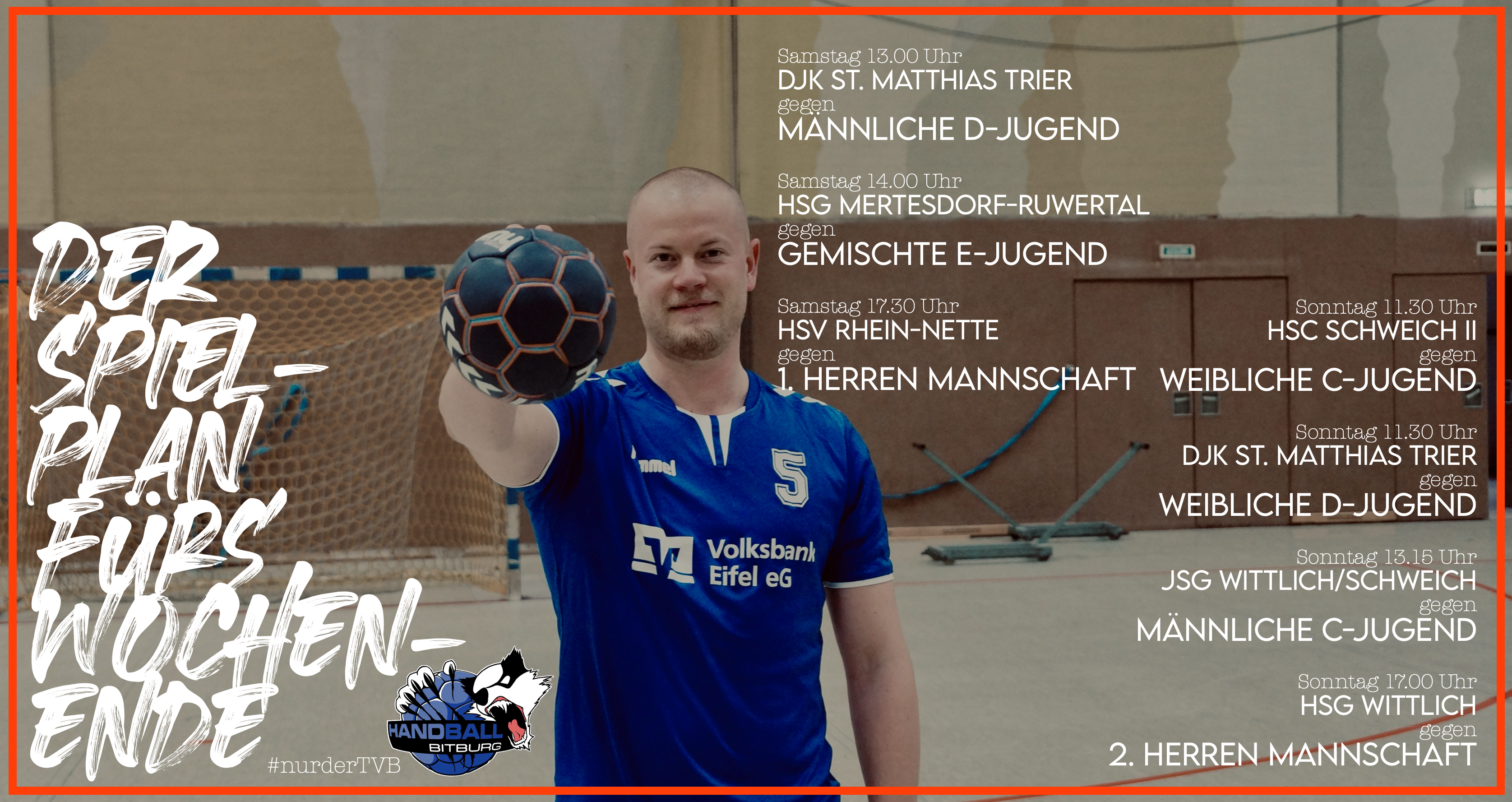 Der Spielplan für das kommende Wochenende aus Bitburger Sicht
