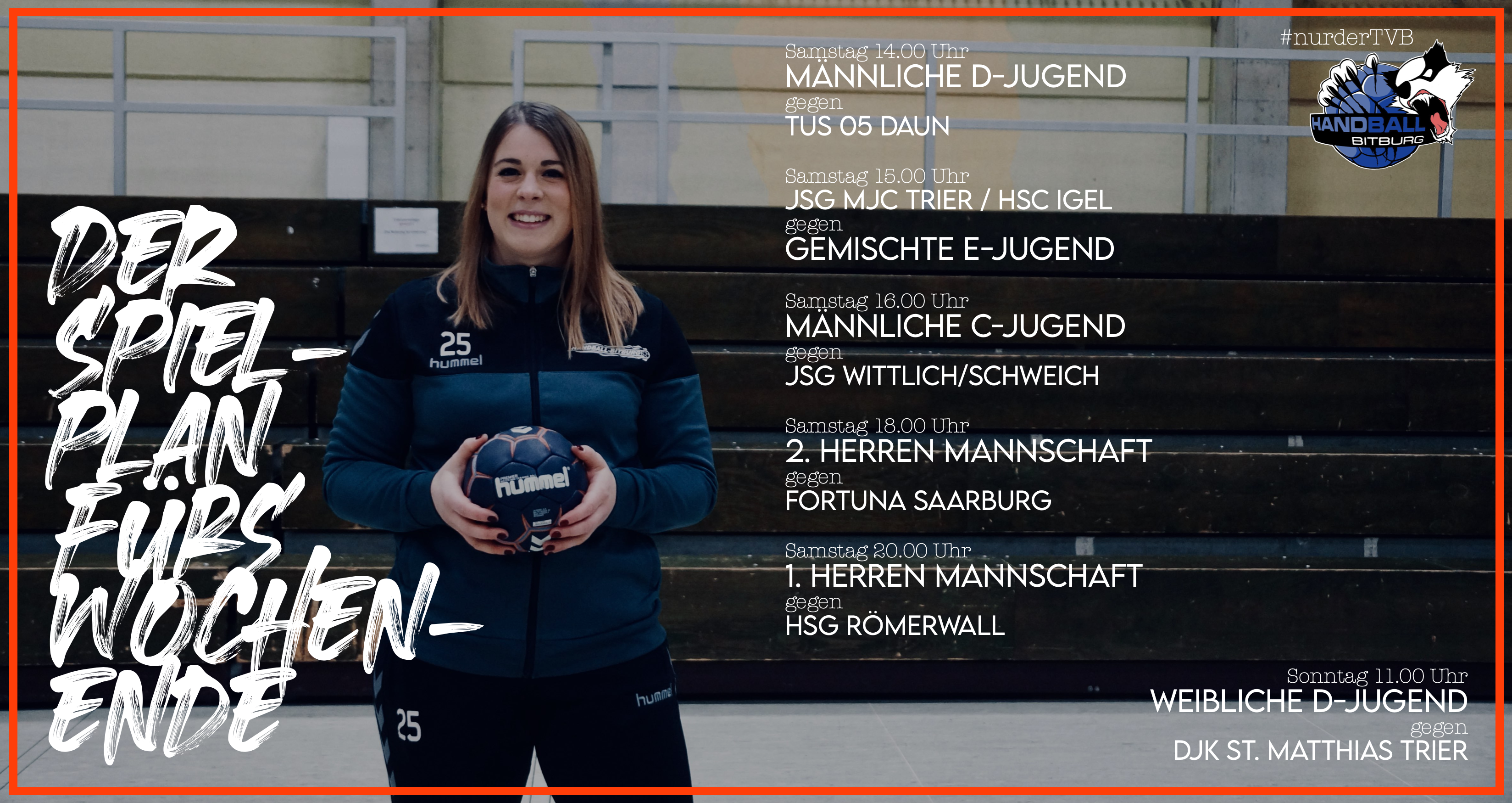 Spielplan fürs Heimspiel-Wochenende!
