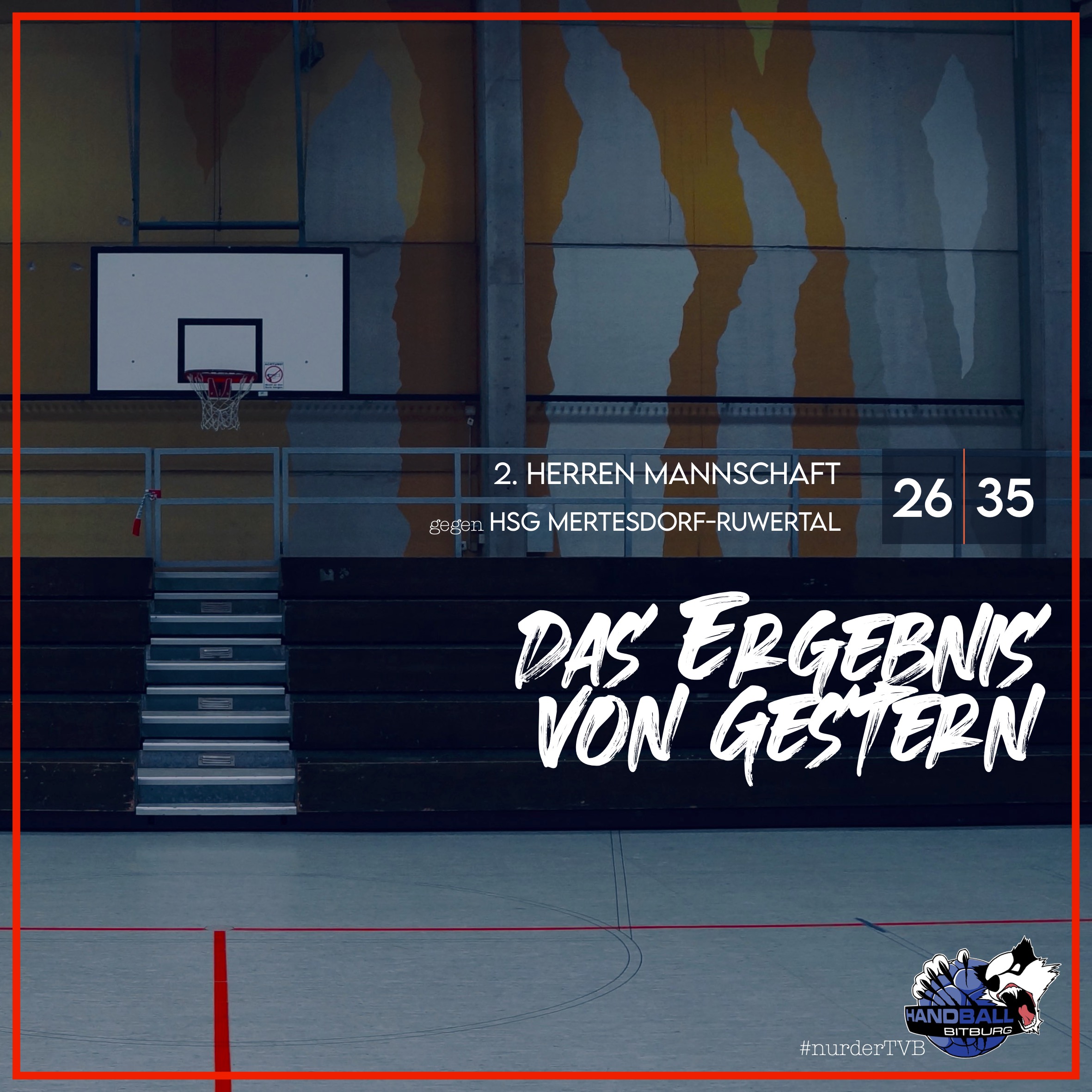 Das Ergebnis von gestern – 2- Herren unterliegen gegen Mertesdorf