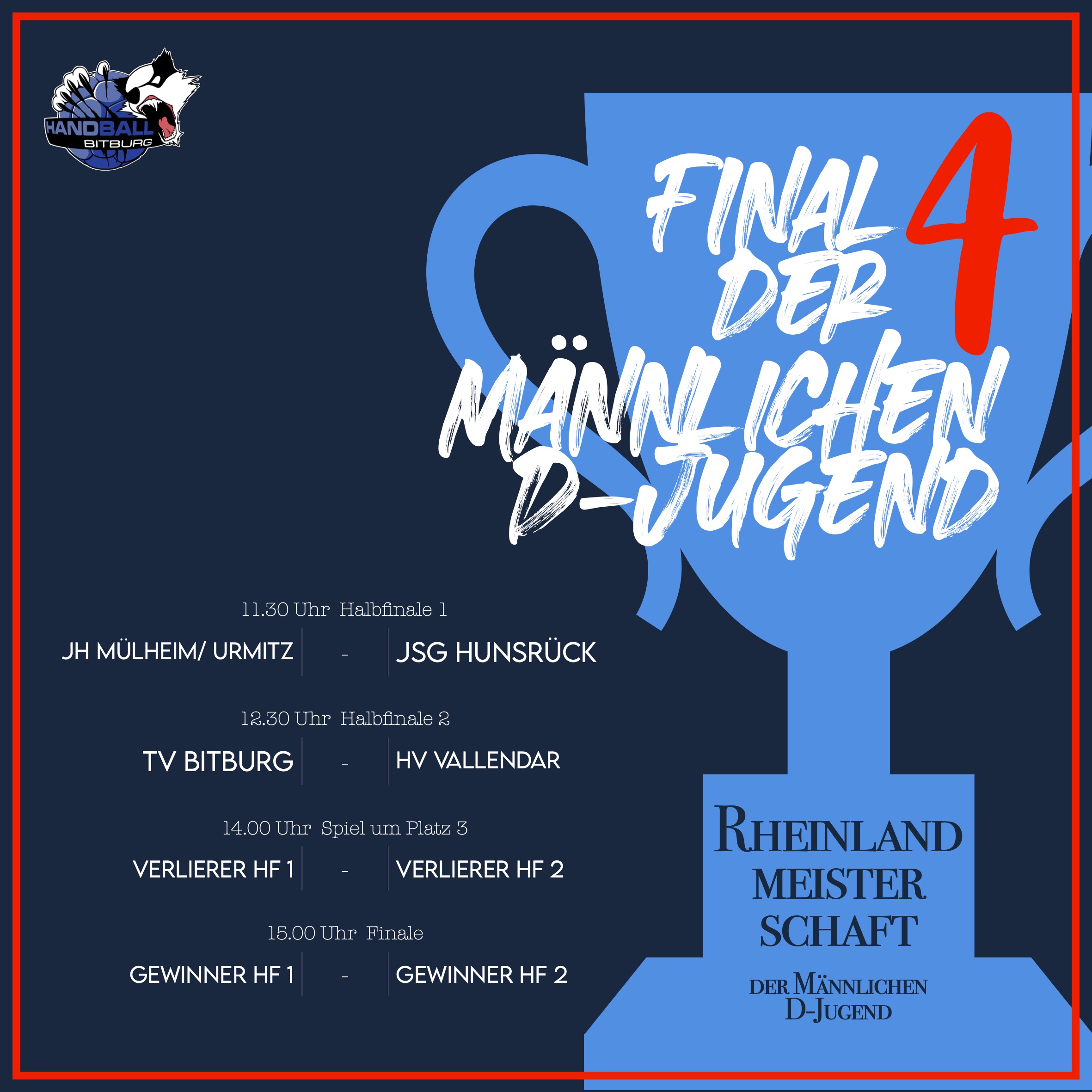 Männliche D-Jugend kämpft im Final 4 um den Titel Rheinlandmeister