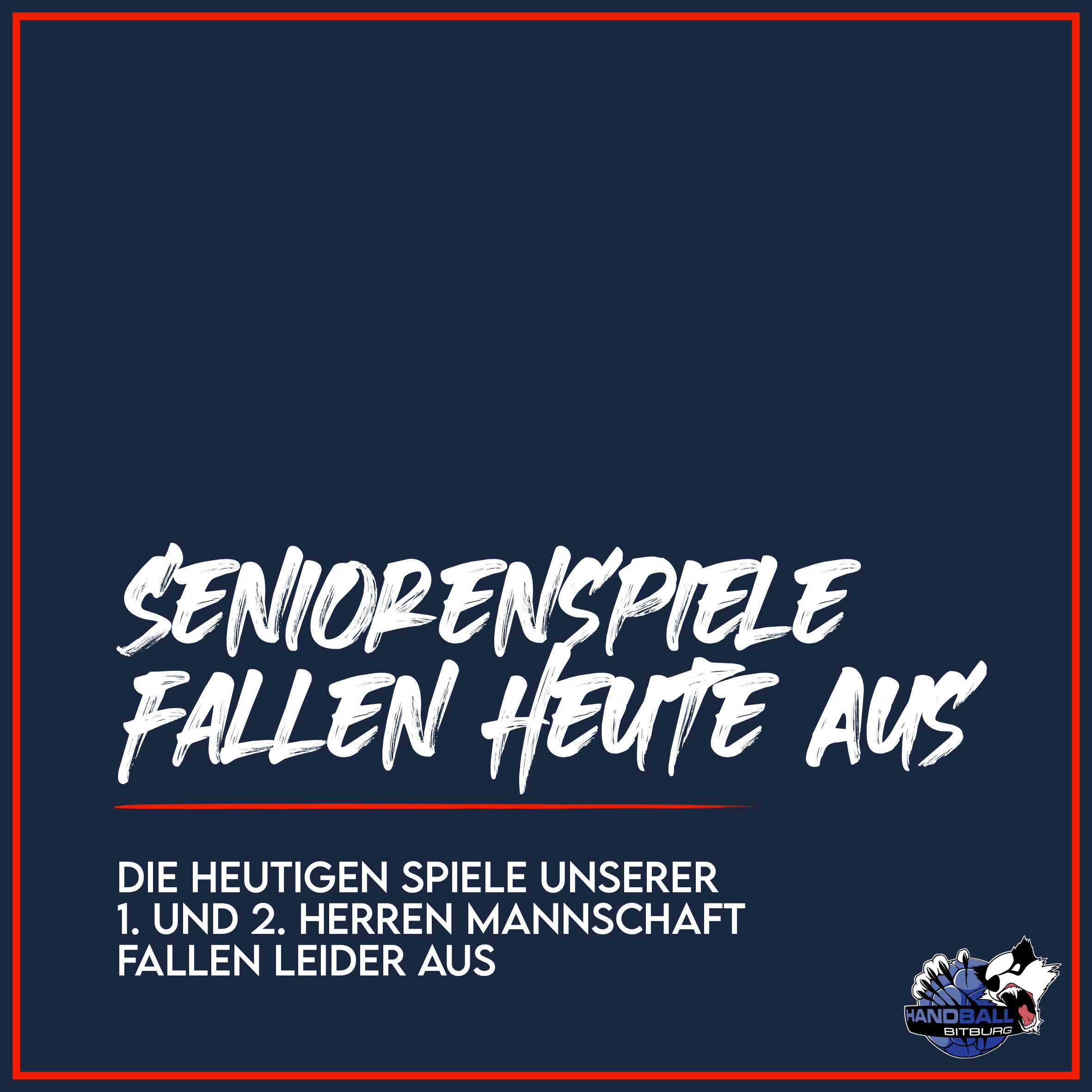 Serniorenspiele fallen heute leider aus!