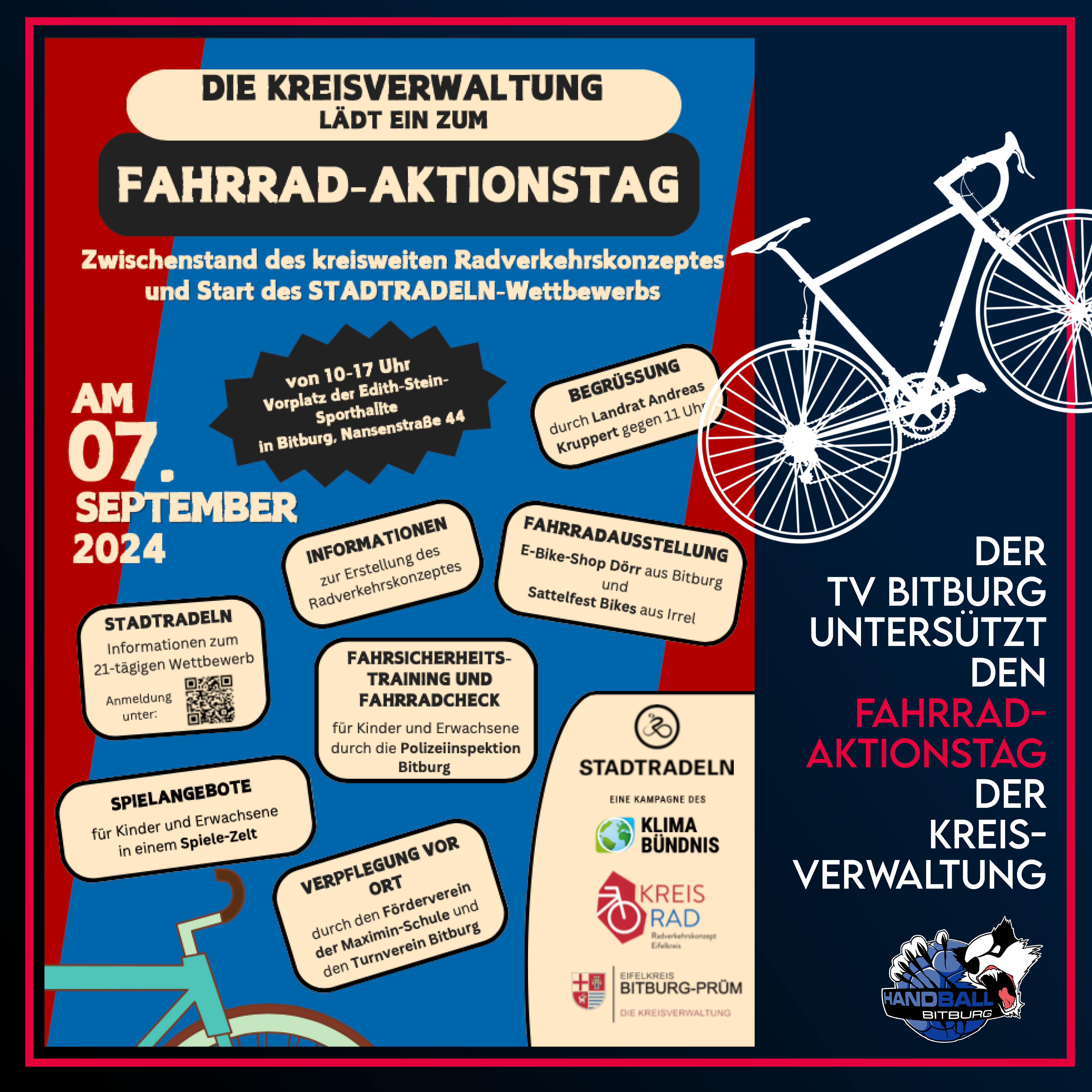 Der TV Bitburg unterstützt den Fahrrad-Aktionstag der Kreisverwaltung!