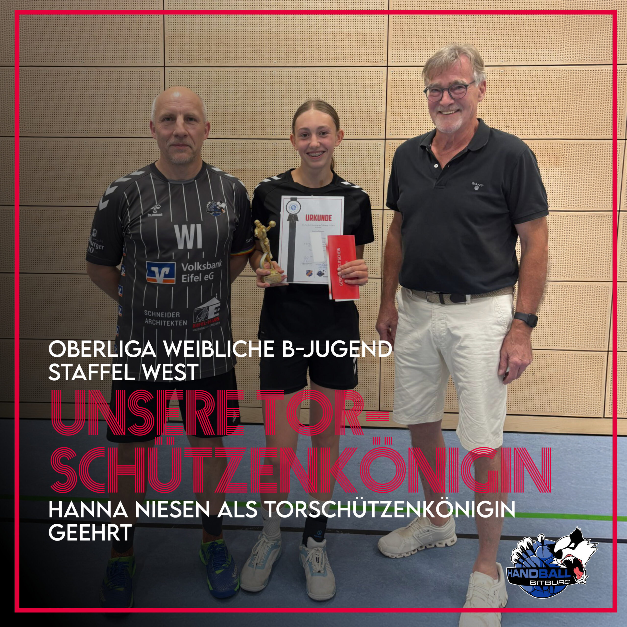 Hanna Niesen ist Torschützenkönigin der Oberliga der weiblichen B-Jugend!