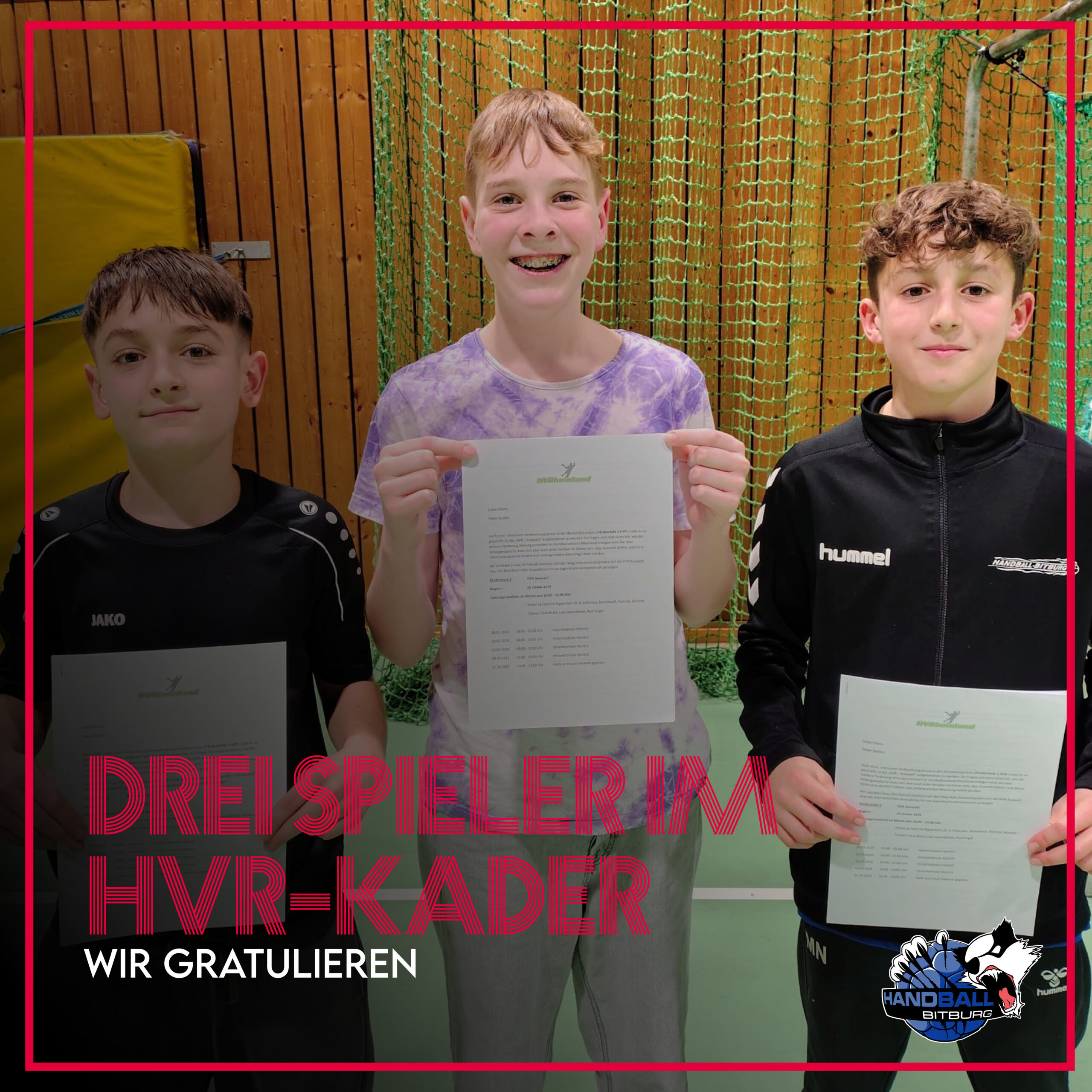 Drei Spieler schaffen den Sprung in den HVR-Kader!