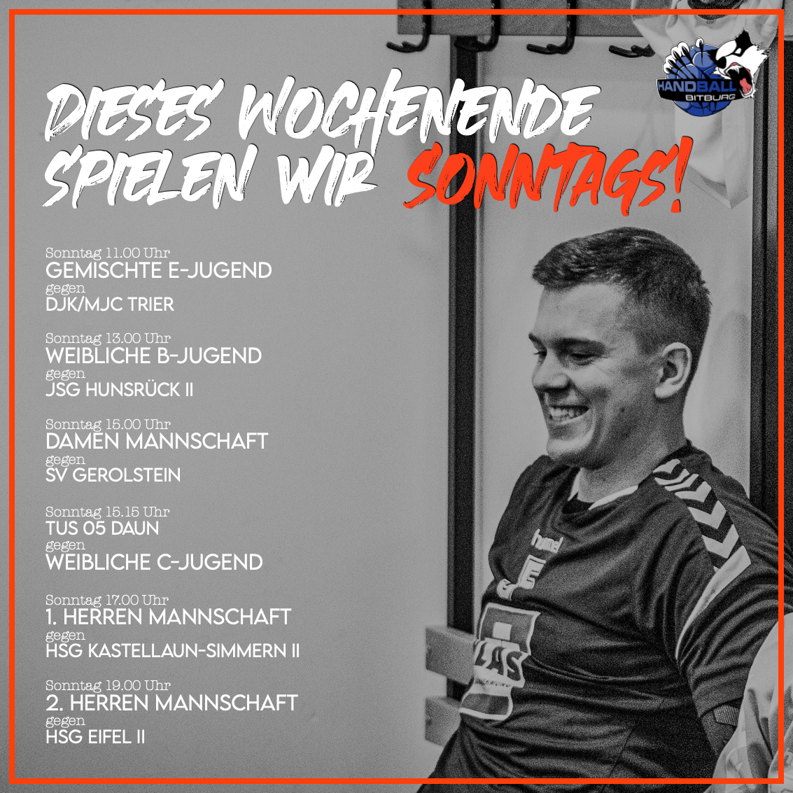 Dieses Wochenende spielen wir sonntags!